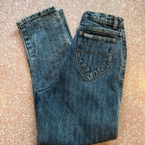 Sasson Jeans Denim - Vintage 1980’s Sasson Acid/Stone Washed High Waisted Pinstriped Jeans